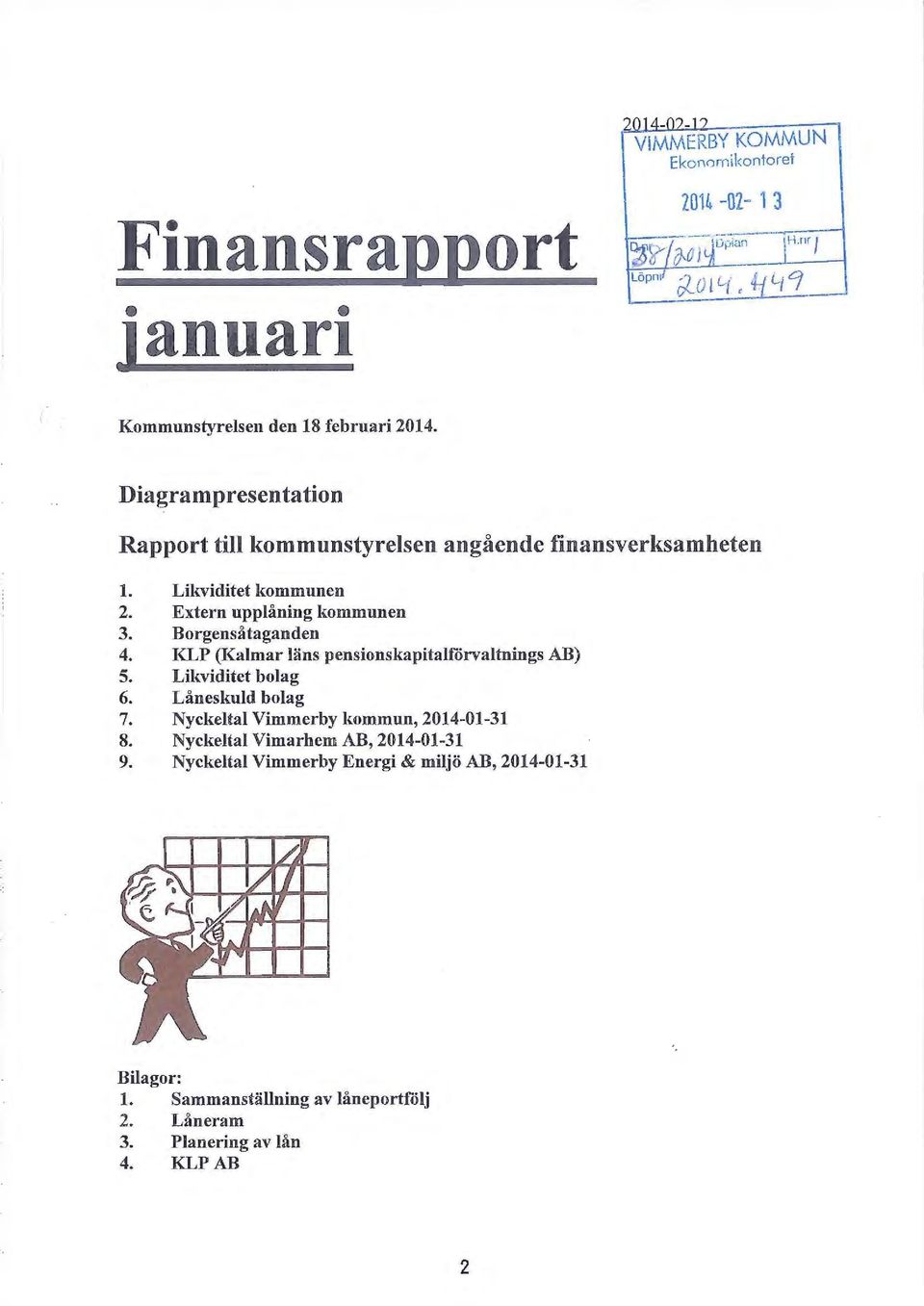 Borgensåtaganden 4. KLP (Kalmar läns pensionskapitalförvaltnings AB) 5. Likviditet bolag 6. Låneskuld bolag 7.