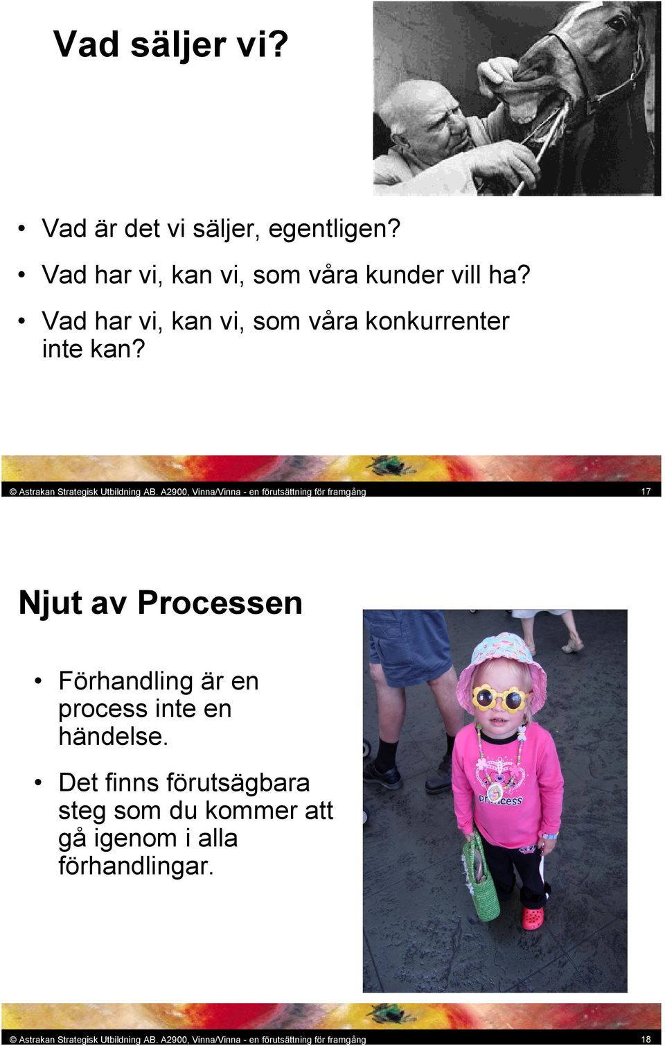 A2900, Vinna/Vinna - en förutsättning för framgång 17 Njut av Processen Förhandling är en process inte en händelse.