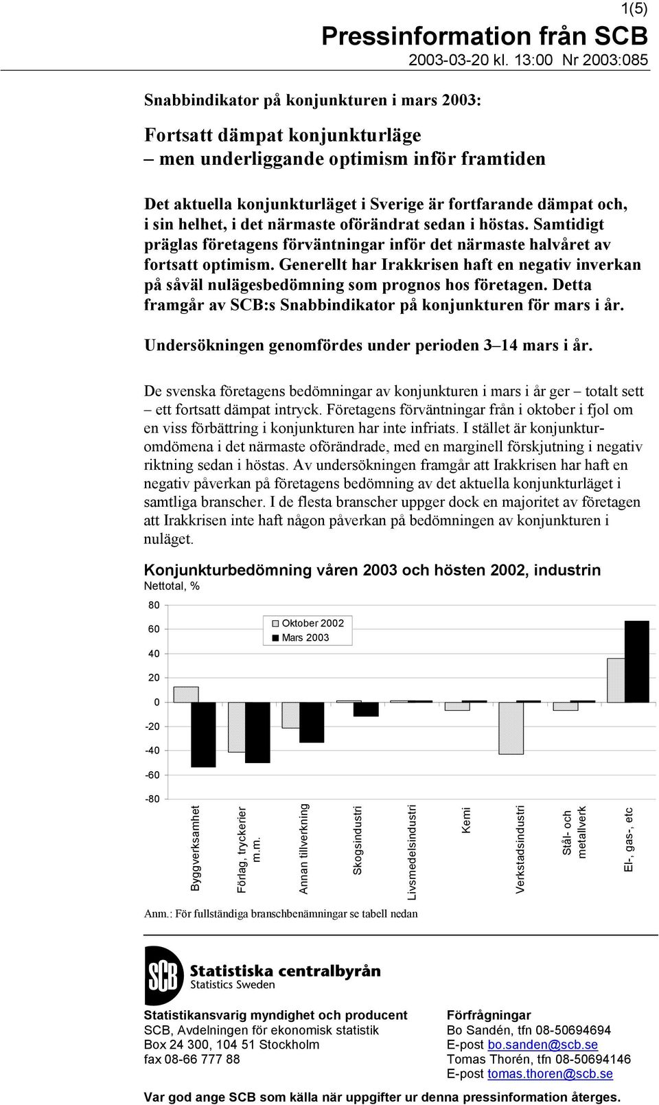 sedan i höstas. Samtidigt präglas företagens förväntningar inför det närmaste halvåret av fortsatt optimism.