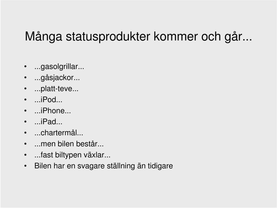 .....ipad......chartermål......men bilen består.