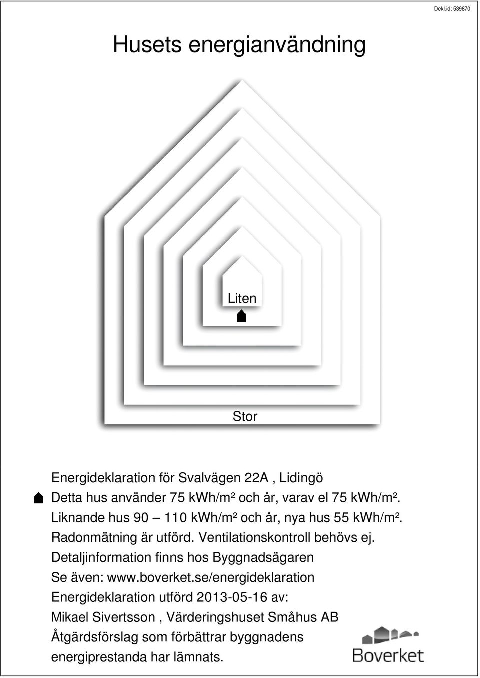 Ventilationskontroll behövs ej. Detaljinformation finns hos Byggnadsägaren Se även: www.boverket.