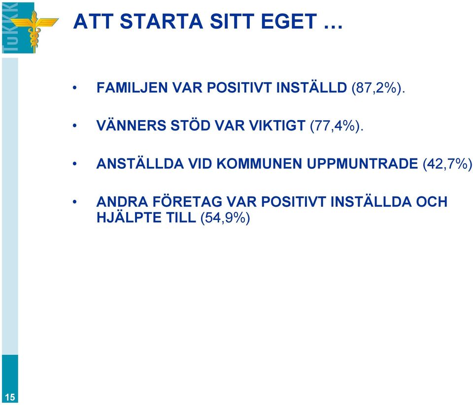 ANSTÄLLDA VID KOMMUNEN UPPMUNTRADE (42,7%) ANDRA