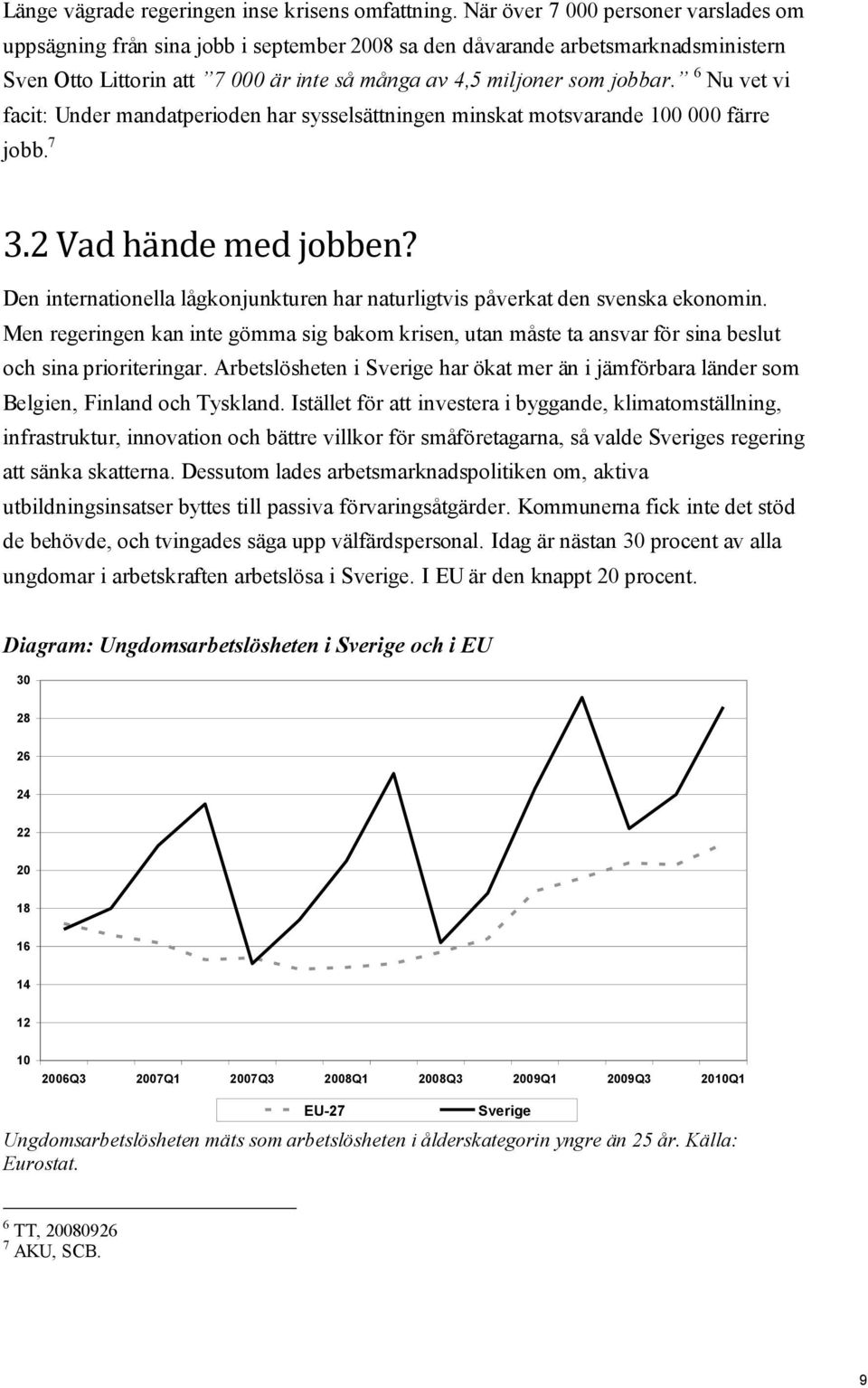 6 Nu vet vi facit: Under mandatperioden har sysselsättningen minskat motsvarande 100 000 färre jobb. 7 3.2 Vad hände med jobben?