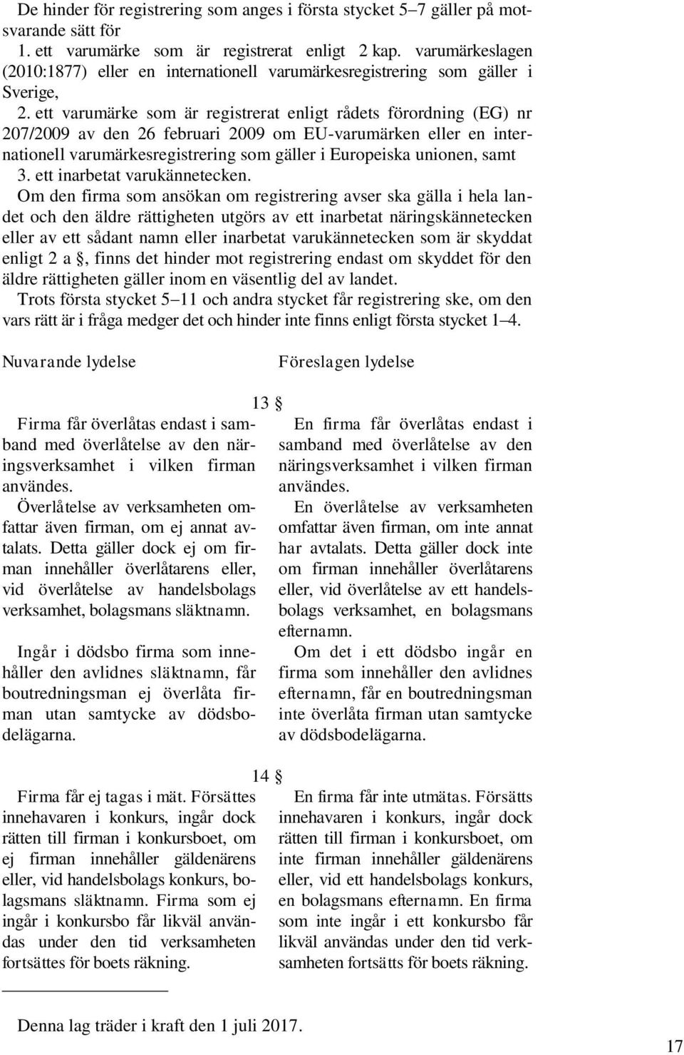 ett varumärke som är registrerat enligt rådets förordning (EG) nr 207/2009 av den 26 februari 2009 om EU-varumärken eller en internationell varumärkesregistrering som gäller i Europeiska unionen,