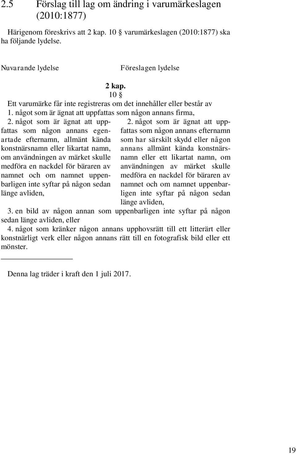 något som är ägnat att uppfattas som någon annans egenartade efternamn, allmänt kända konstnärsnamn eller likartat namn, om användningen av märket skulle medföra en nackdel för bäraren av namnet och