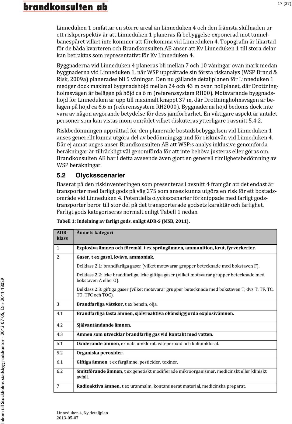 Topografin är likartad för de båda kvarteren och Brandkonsulten AB anser att Kv Linneduken 1 till stora delar kan betraktas som representativt för Kv Linneduken 4.