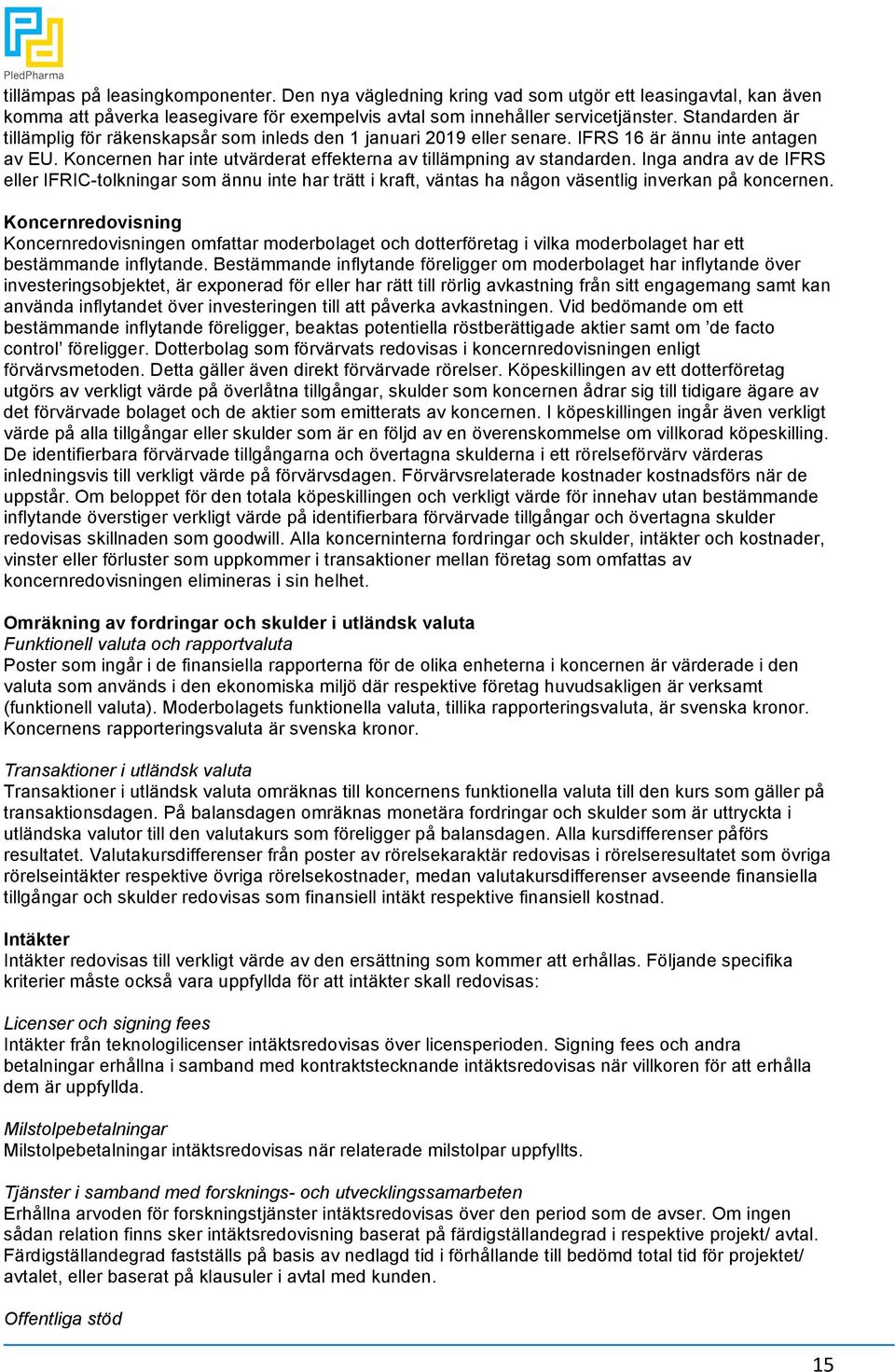 Inga andra av de IFRS eller IFRIC-tolkningar som ännu inte har trätt i kraft, väntas ha någon väsentlig inverkan på koncernen.