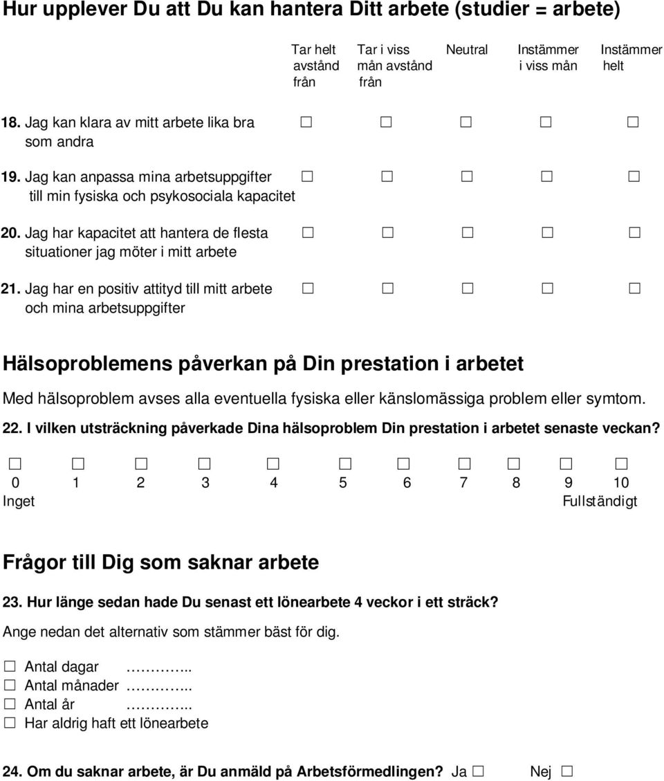 Jag har kapacitet att hantera de flesta situationer jag möter i mitt arbete 21.