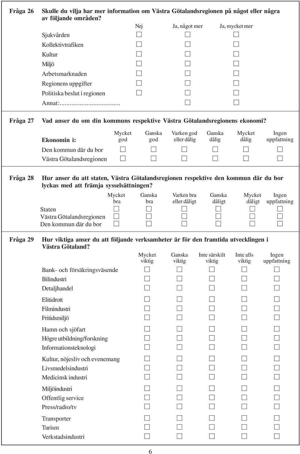 .. Fråga 27 Vad anser du om din kommuns respektive Västra Götalandsregionens ekonomi?
