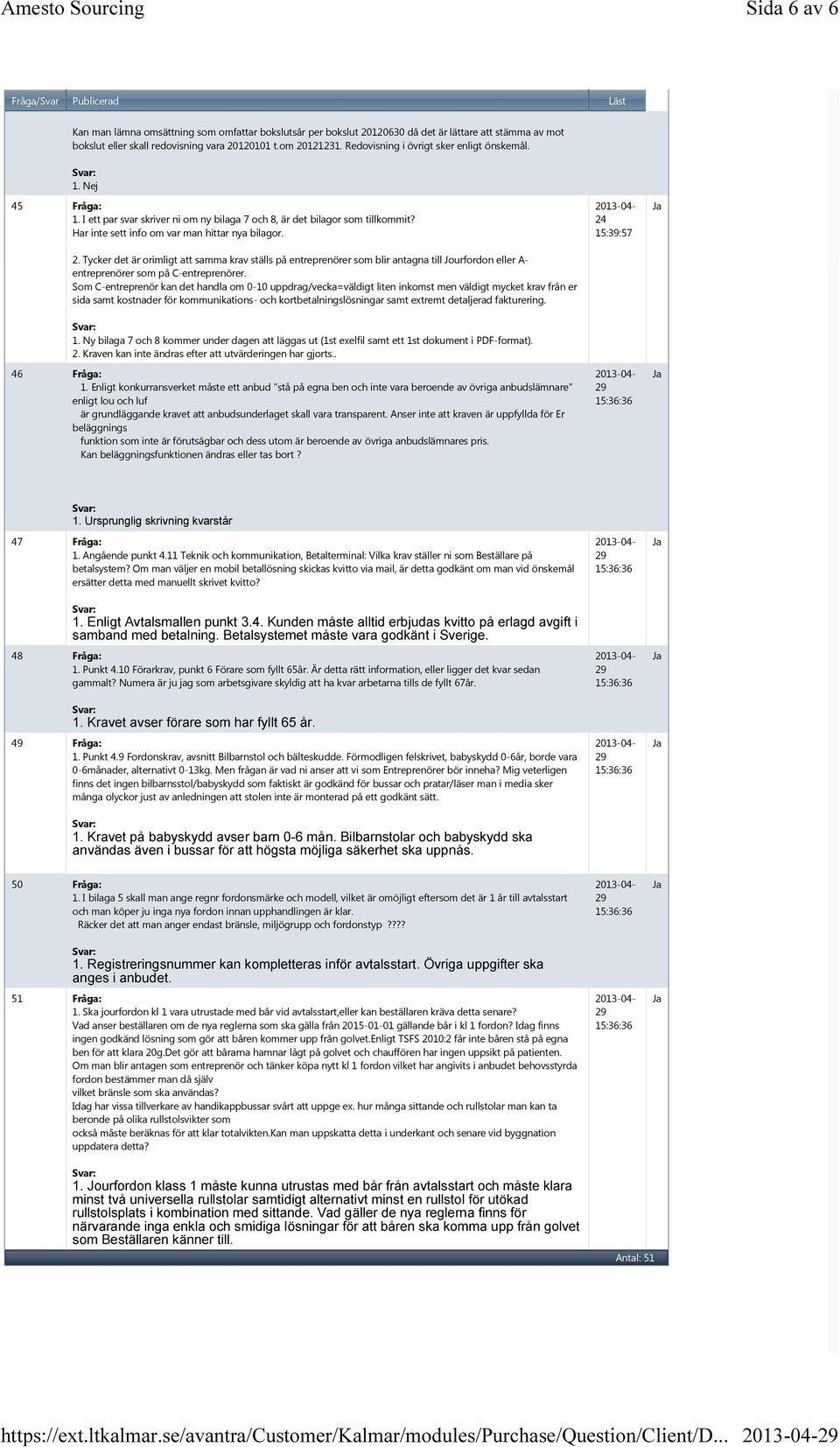 Tycker det är orimligt att samma krav ställs på entreprenörer som blir antagna till Jourfordon eller A- entreprenörer som på C-entreprenörer.