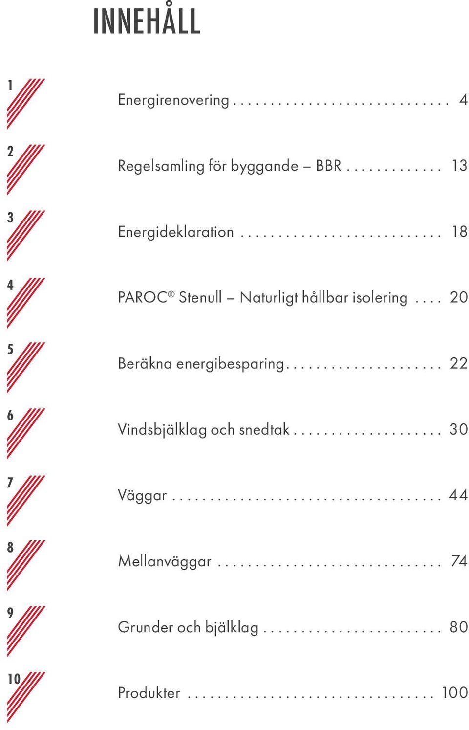 .................... 22 6 Vindsbjälklag och snedtak.................... 30 7 Väggar.................................... 44 8 Mellanväggar.