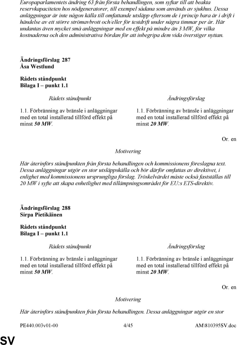 Här undantas även mycket små anläggningar med en effekt på mindre än 3 MW, för vilka kostnaderna och den administrativa bördan för att inbegripa dem vida överstiger nyttan.