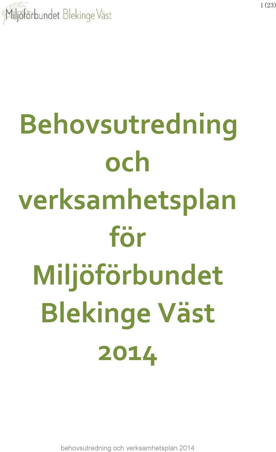 Miljöförbundet Blekinge Väst