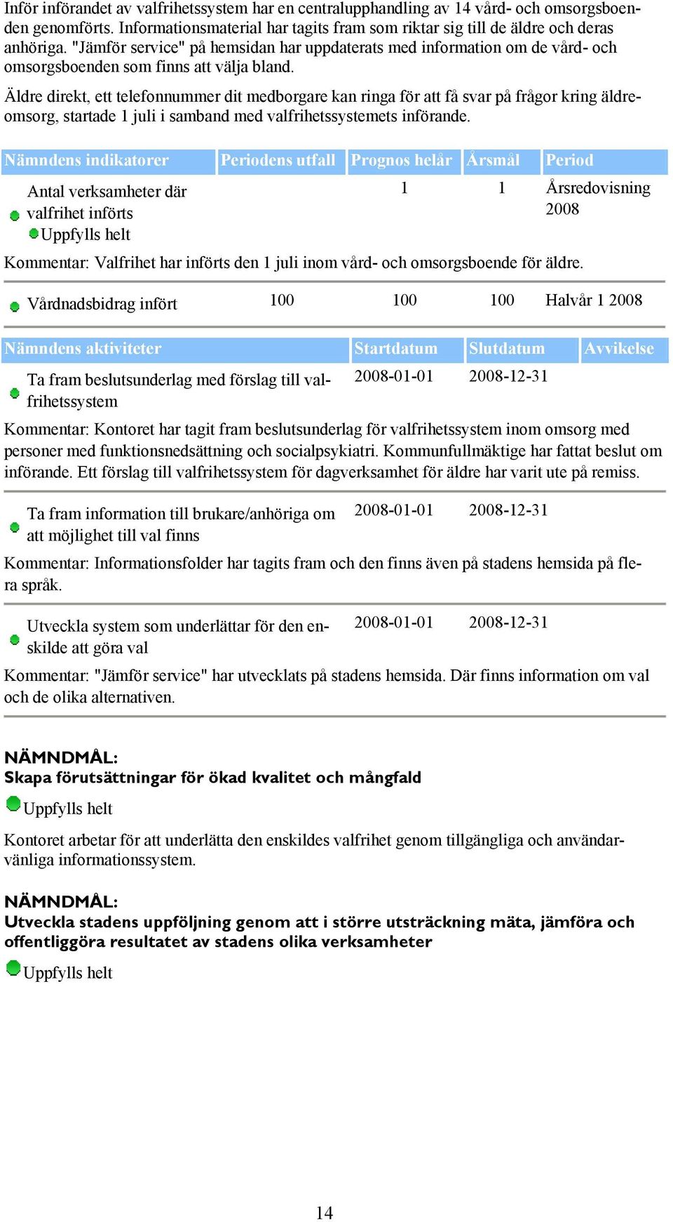 Äldre direkt, ett telefonnummer dit medborgare kan ringa för att få svar på frågor kring äldreomsorg, startade 1 juli i samband med valfrihetssystemets införande.