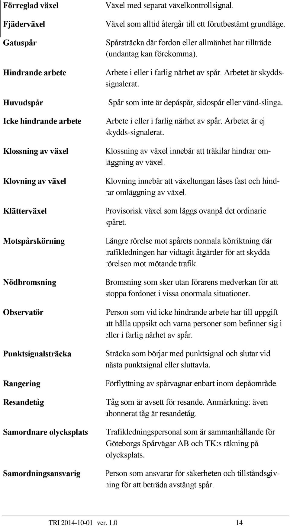 Spårsträcka där fordon eller allmänhet har tillträde (undantag kan förekomma). Arbete i eller i farlig närhet av spår. Arbetet är skyddssignalerat.