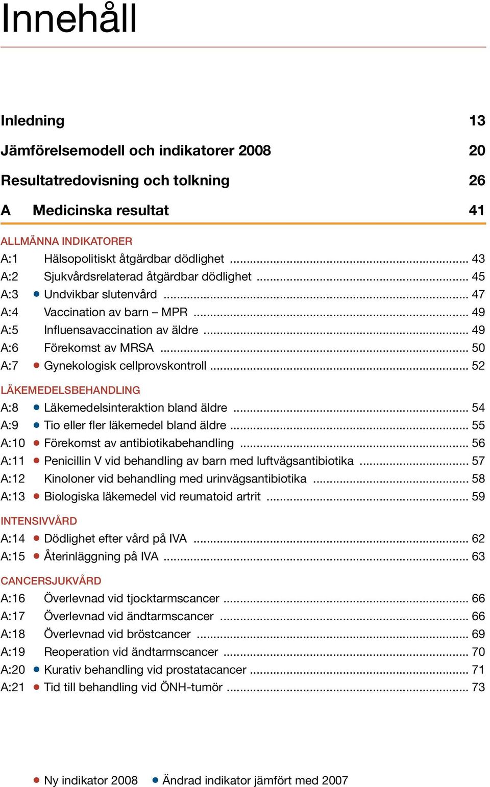 .. 50 A:7 Gynekologisk cellprovskontroll... 52 Läkemedelsbehandling A:8 Läkemedelsinteraktion bland äldre... 54 A:9 Tio eller fler läkemedel bland äldre... 55 A:10 Förekomst av antibiotikabehandling.