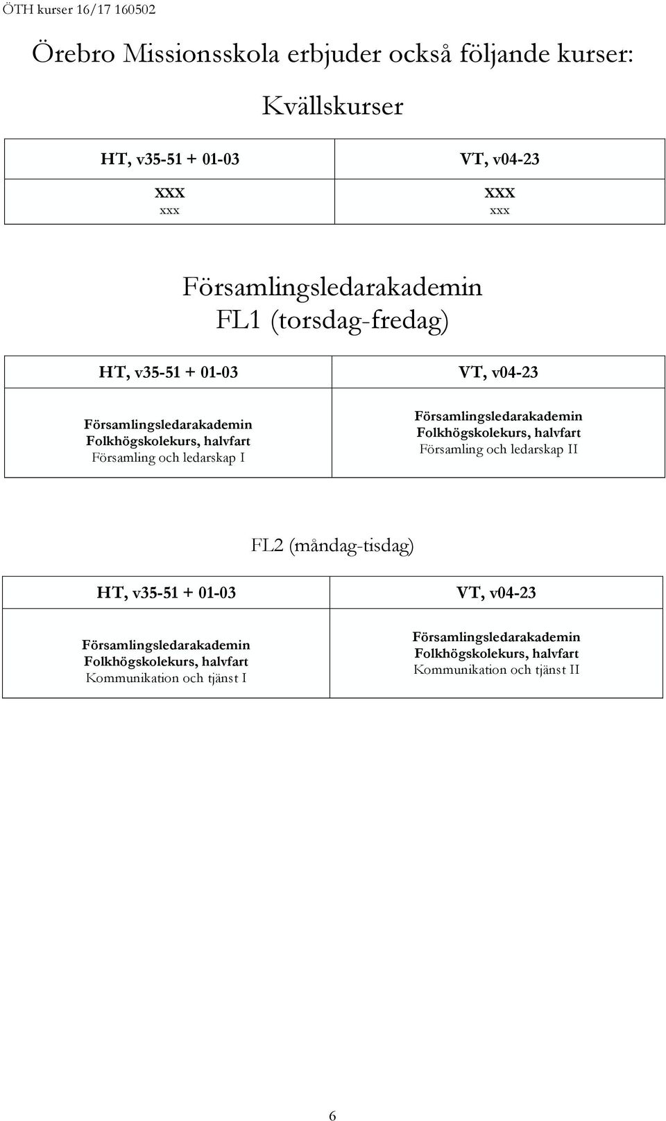 Församling och ledarskap I Församling och ledarskap II FL2