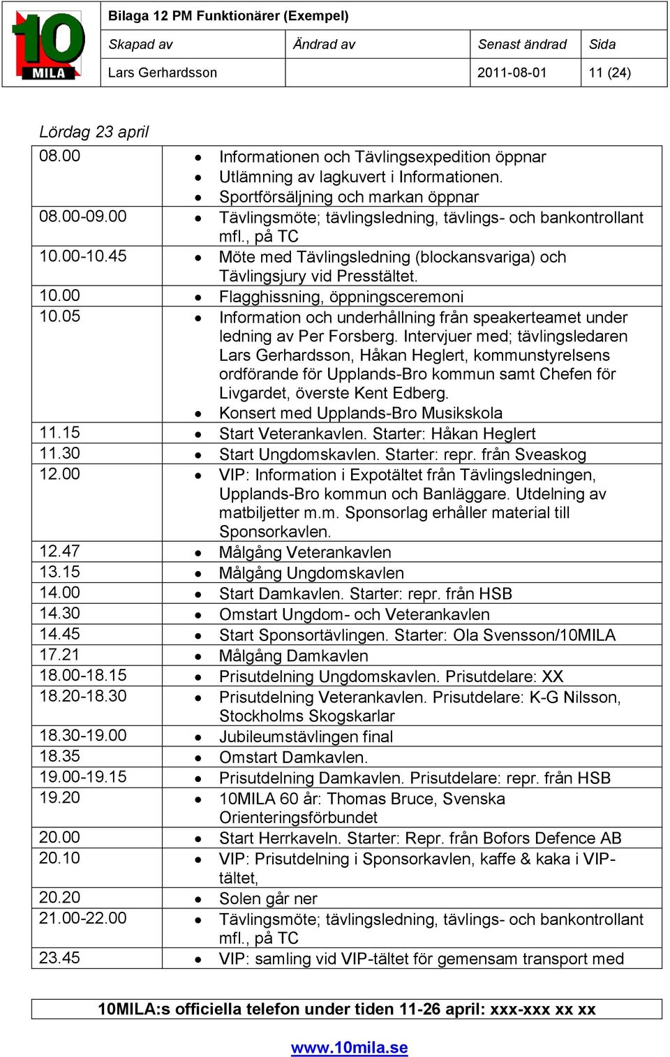 05 Information och underhållning från speakerteamet under ledning av Per Forsberg.