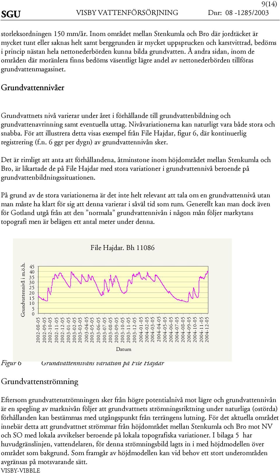 grundvatten. Å andra idan, inom de områden där moränlera finn bedöm väentligt lägre andel av nettonederbörden tillföra grundvattenmagainet.