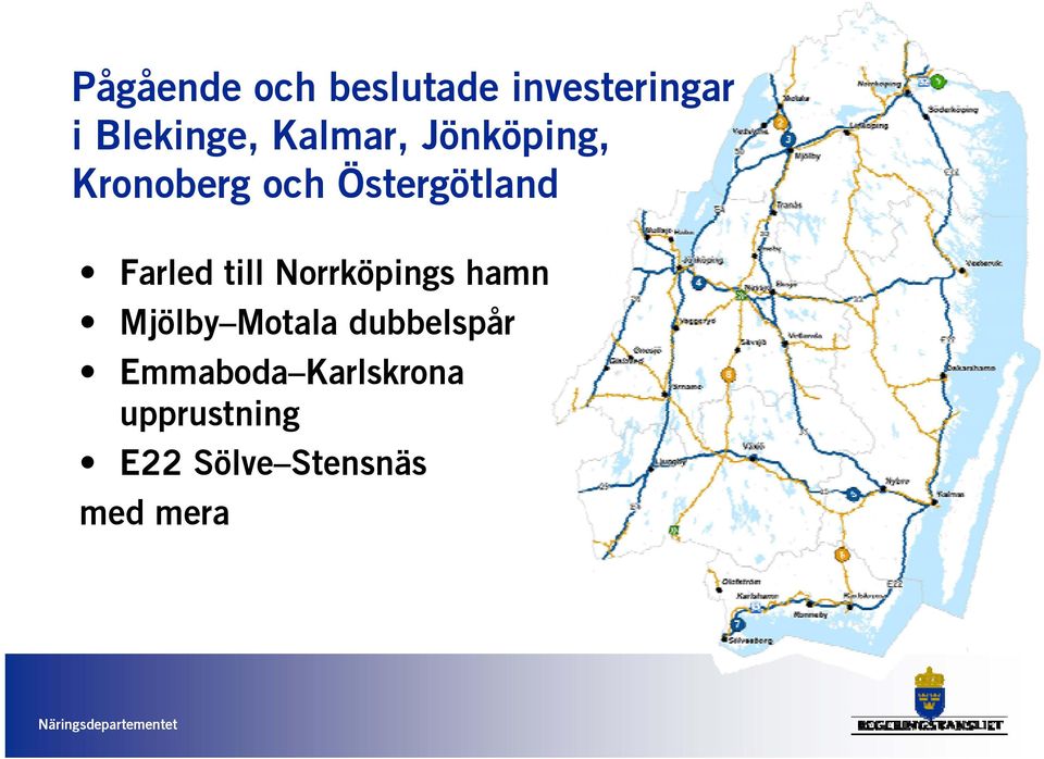 Farled till Norrköpings hamn Mjölby Motala