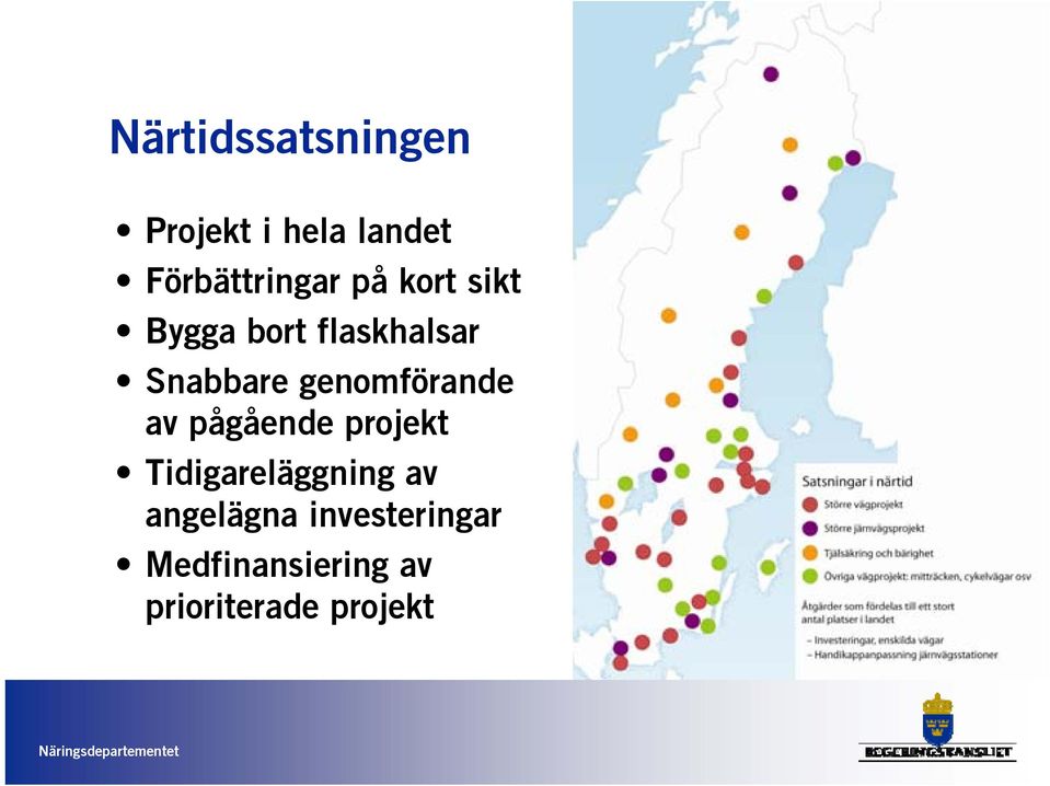 genomförande av pågående projekt Tidigareläggning av