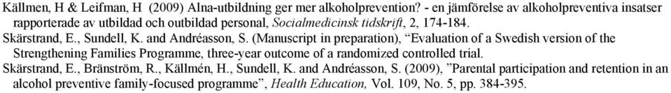 , Sundell, K. and Andréasson, S.