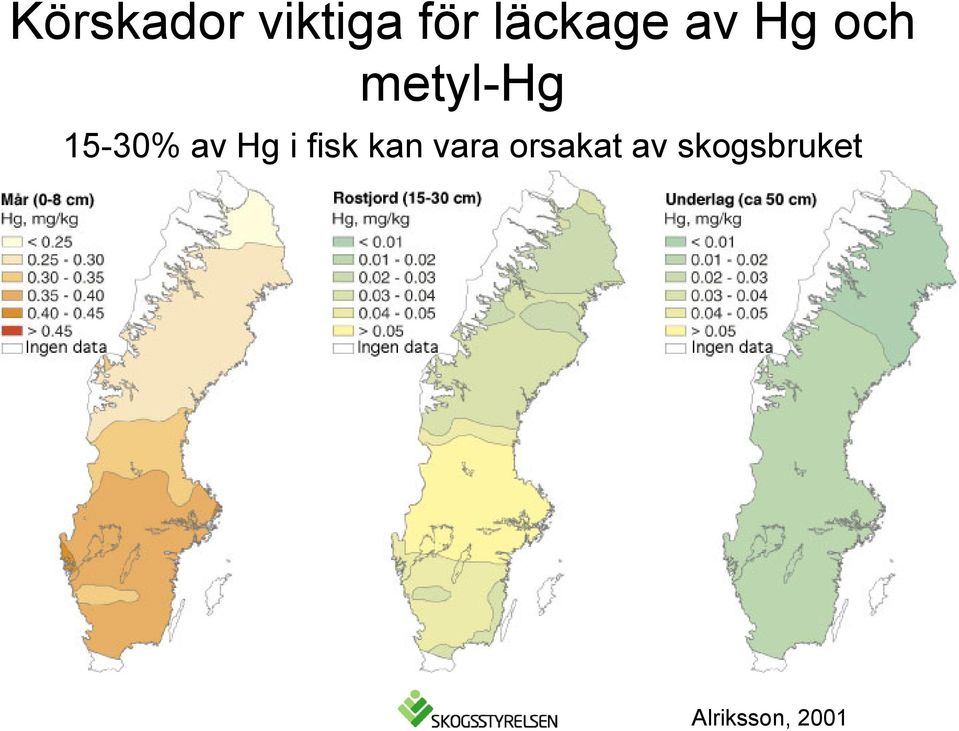 15-30% av Hg i fisk kan vara