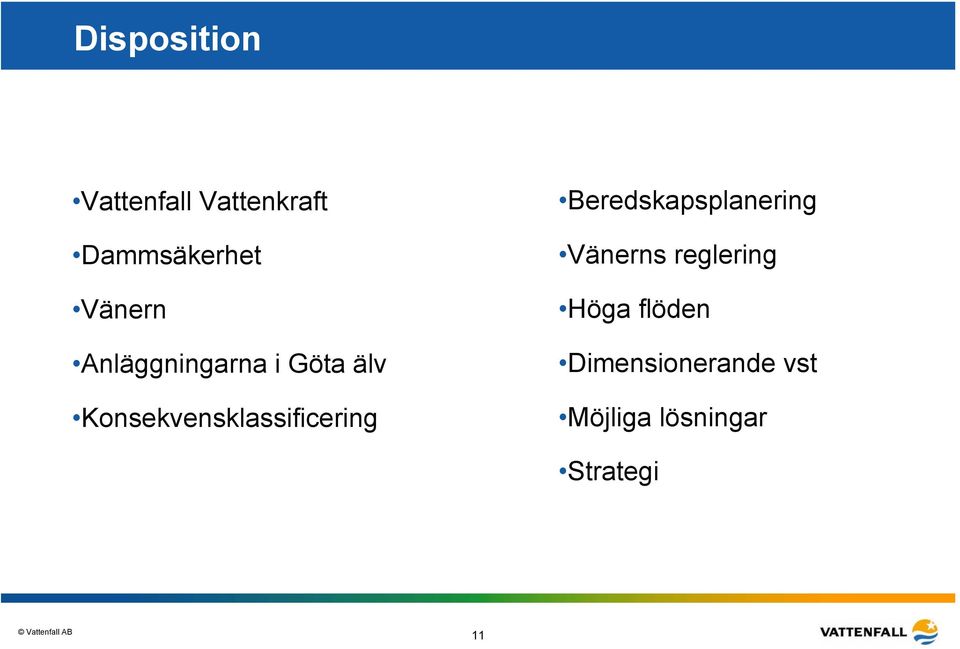 Konsekvensklassificering Beredskapsplanering