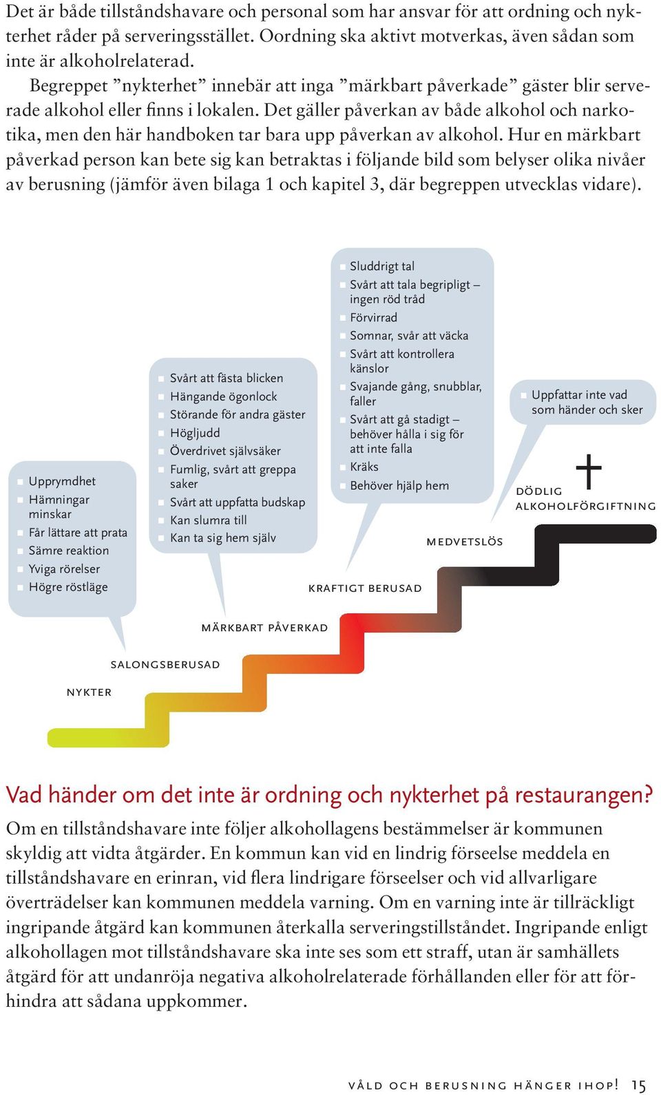 Det gäller påverkan av både alkohol och narkotika, men den här handboken tar bara upp påverkan av alkohol.