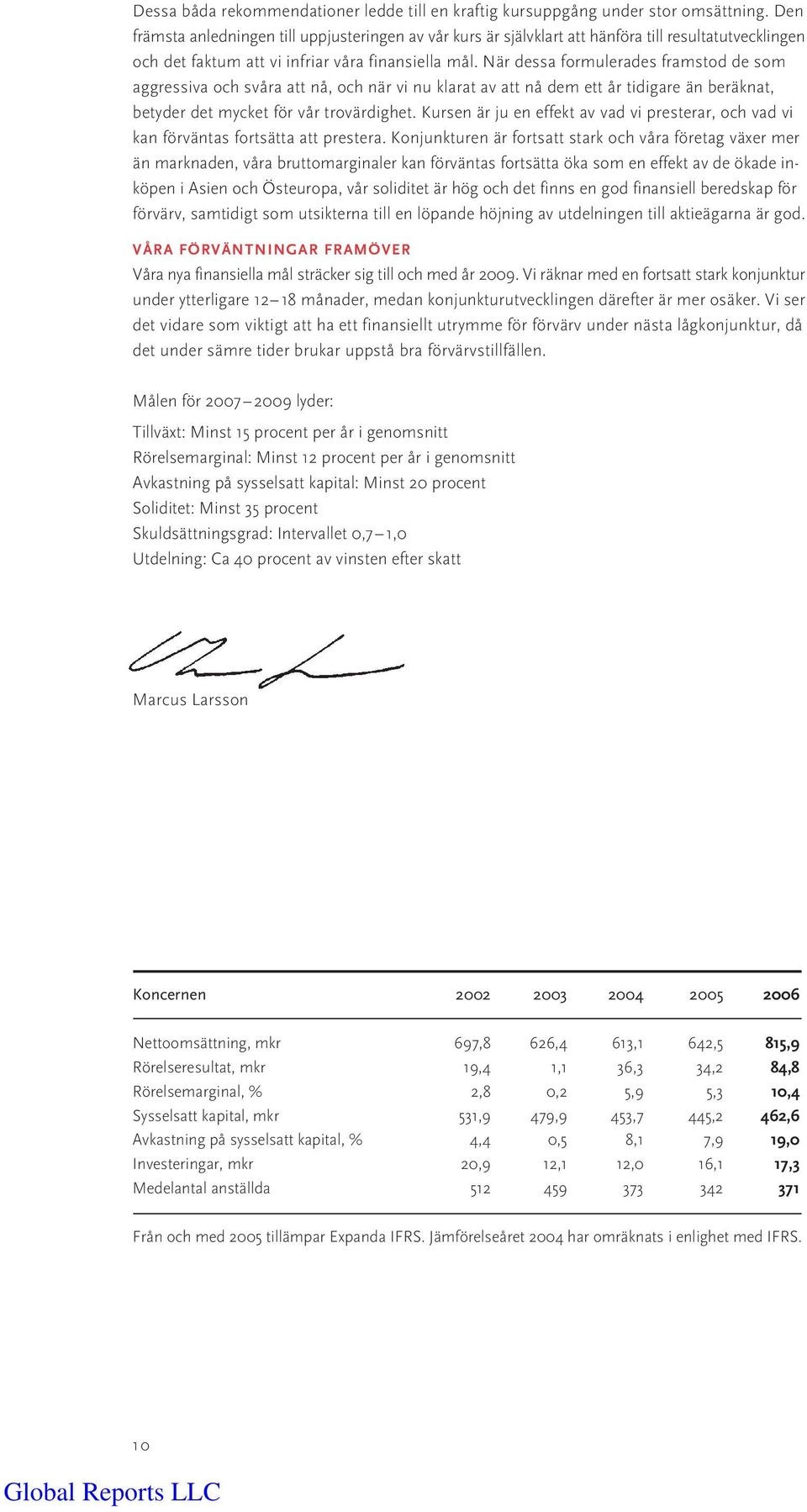 När dessa formulerades framstod de som aggressiva och svåra att nå, och när vi nu klarat av att nå dem ett år tidigare än beräknat, betyder det mycket för vår trovärdighet.