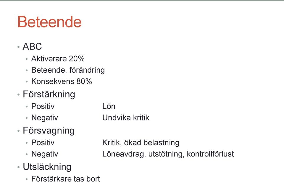 kritik Försvagning Positiv Kritik, ökad belastning Negativ