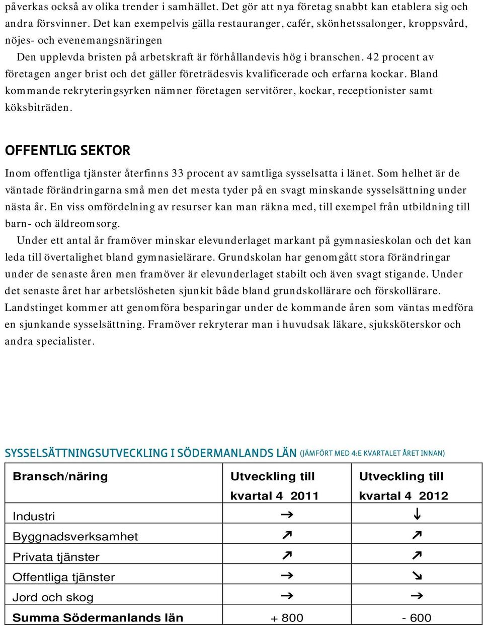 42 procent av företagen anger brist och det gäller företrädesvis kvalificerade och erfarna kockar.