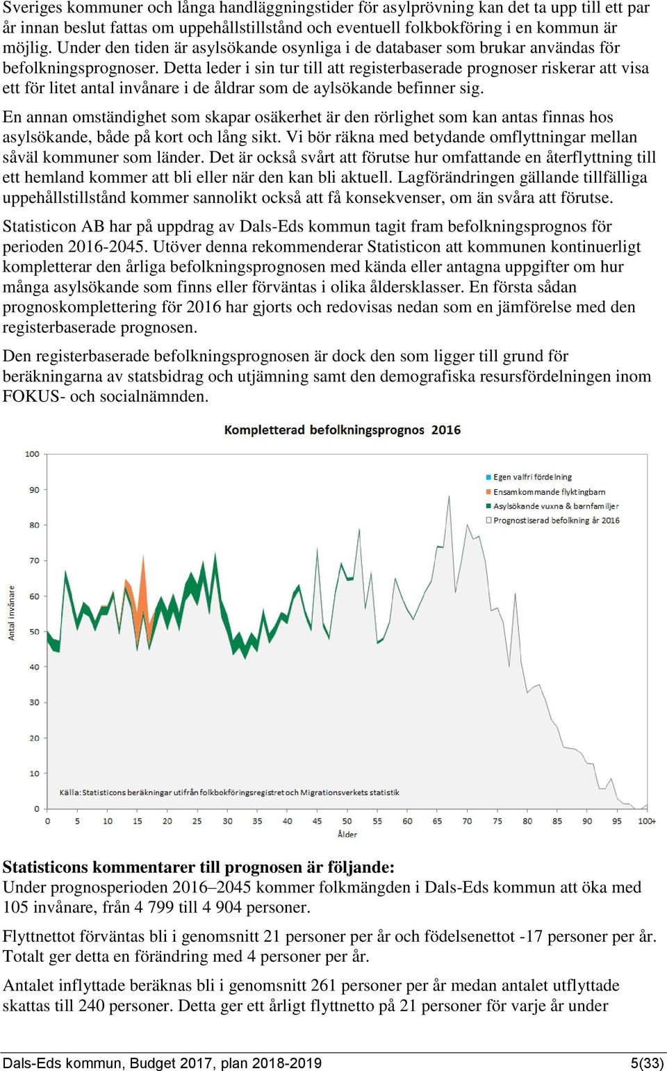 Detta leder i sin tur till att registerbaserade prognoser riskerar att visa ett för litet antal invånare i de åldrar som de aylsökande befinner sig.