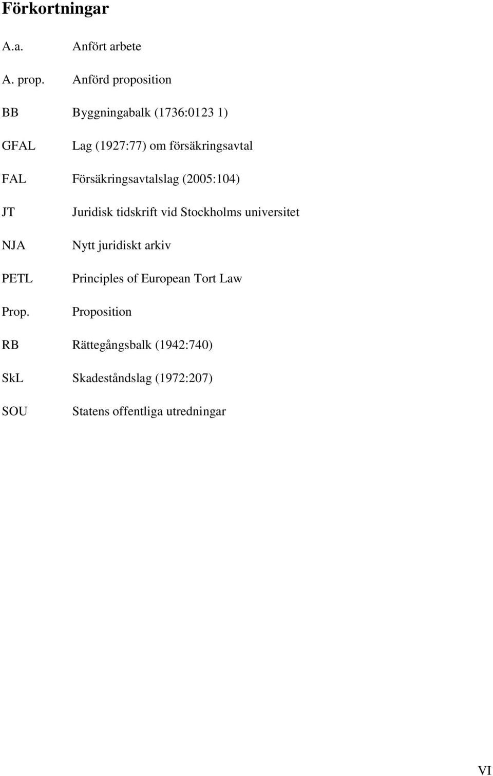 Försäkringsavtalslag (2005:104) JT NJA PETL Prop.