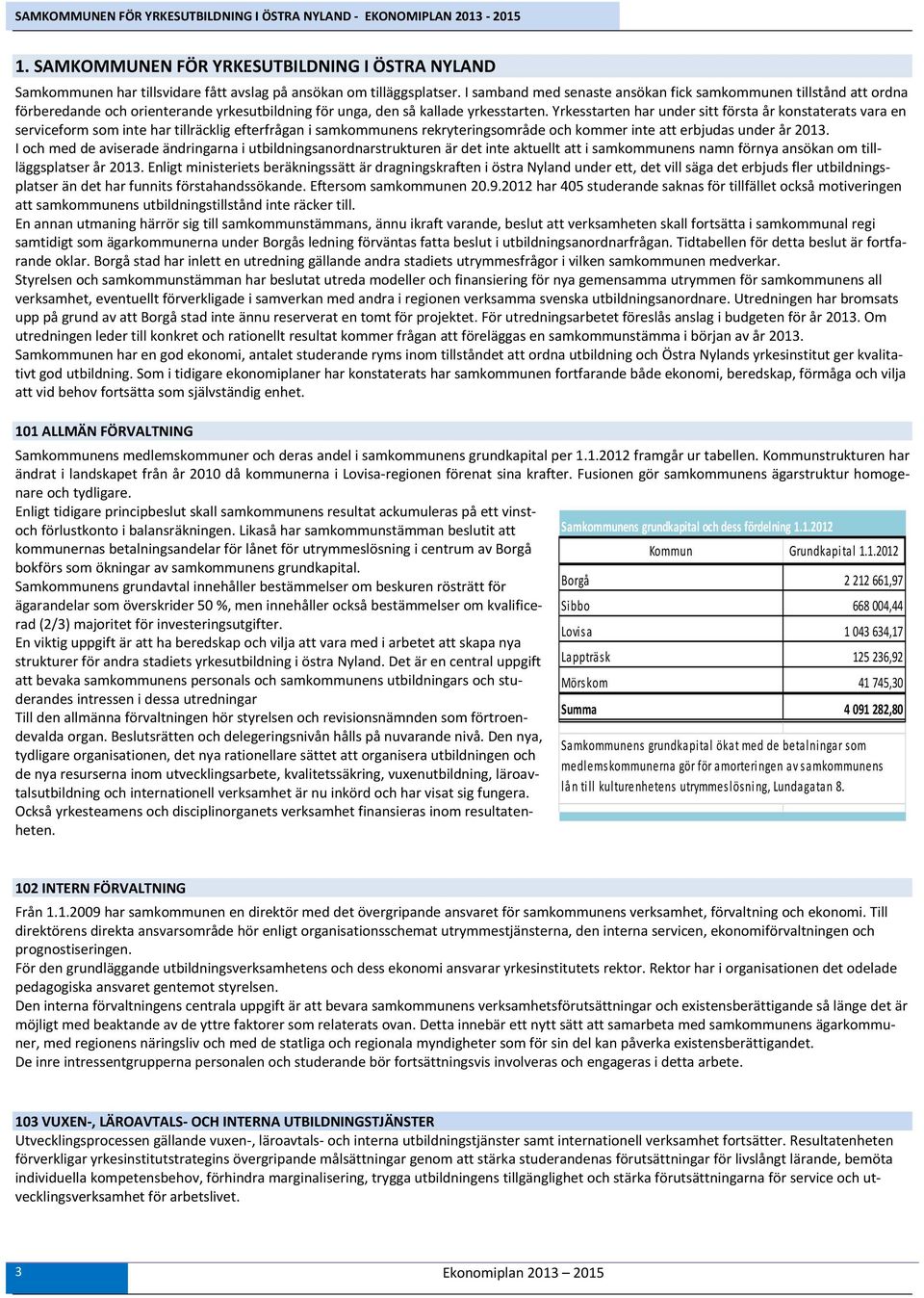 Yrkesstarten har under sitt första år konstaterats vara en serviceform som inte har tillräcklig efterfrågan i samkommunens rekryteringsområde och kommer inte att erbjudas under år 2013.