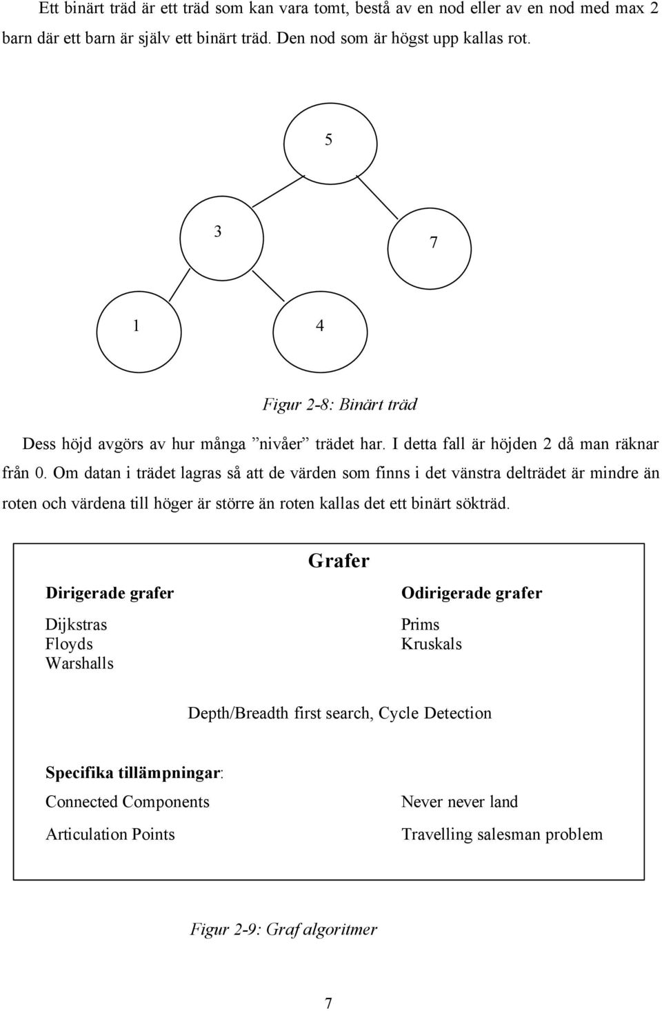 Om datan i trädet lagras så att de värden som finns i det vänstra delträdet är mindre än roten och värdena till höger är större än roten kallas det ett binärt sökträd.