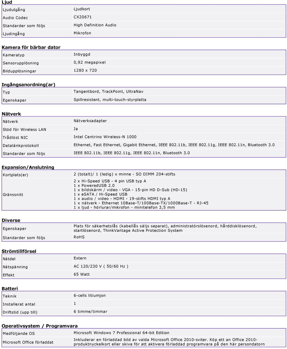 1000 Datalänkprotokoll Ethernet, Fast Ethernet, Gigabit Ethernet, IEEE 802.11b, IEEE 802.11g, IEEE 802.11n, Bluetooth 3.