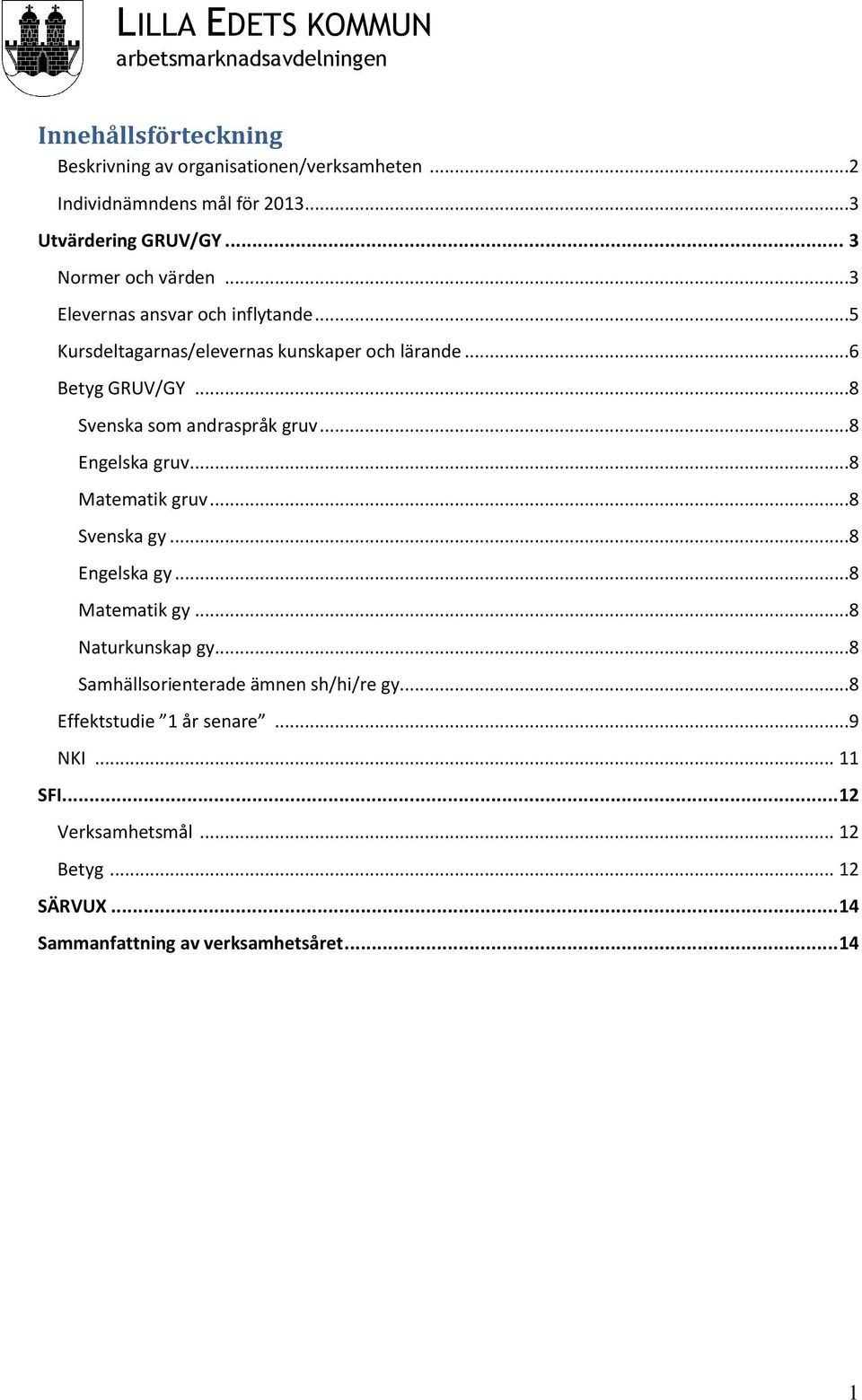 ..8 Svenska som andraspråk gruv...8 Engelska gruv...8 Matematik gruv...8 Svenska gy...8 Engelska gy...8 Matematik gy...8 Naturkunskap gy.