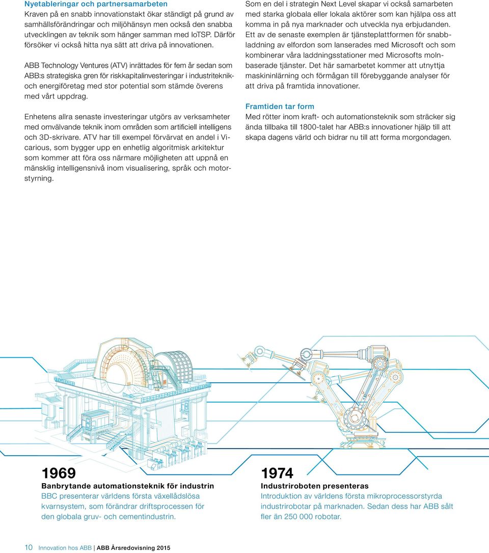 ABB Technology Ventures (ATV) inrättades för fem år sedan som ABB:s strategiska gren för riskkapitalinvesteringar i industri teknikoch energiföretag med stor potential som stämde överens med vårt