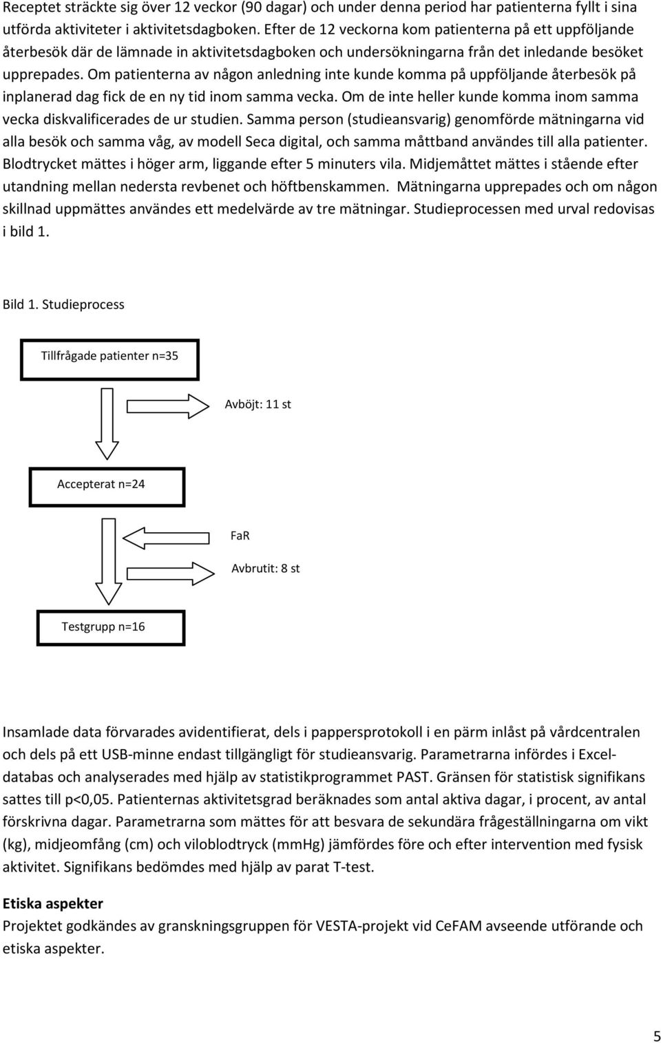 Om patienterna av någon anledning inte kunde komma på uppföljande återbesök på inplanerad dag fick de en ny tid inom samma vecka.