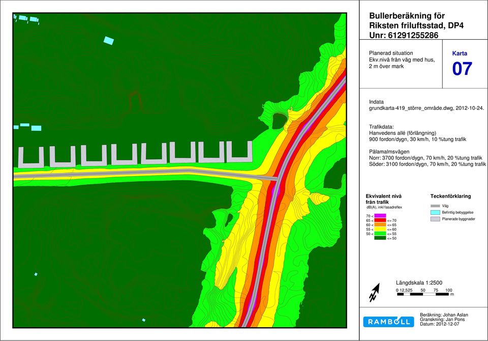 dwg enligt Hanvedens inforation allé (förlängning) från Raböll 11-02-22 900 fordon/dygn, 225 - ÅDT 80 30 k/h, - 10% 10 tung %tung trafik trafik - k/h Nyblev.