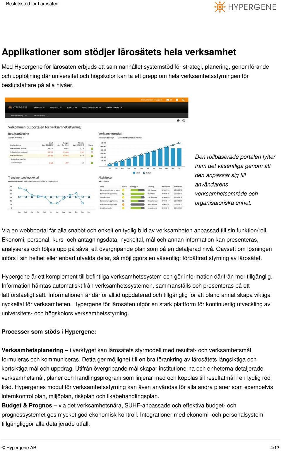 Den rollbaserade portalen lyfter fram det väsentliga genom att den anpassar sig till användarens verksamhetsområde och organisatoriska enhet.