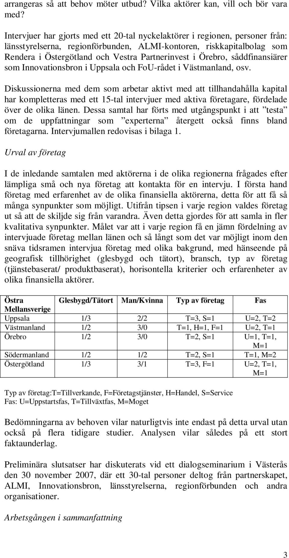 Örebro, såddfinansiärer som Innovationsbron i Uppsala och FoU-rådet i Västmanland, osv.