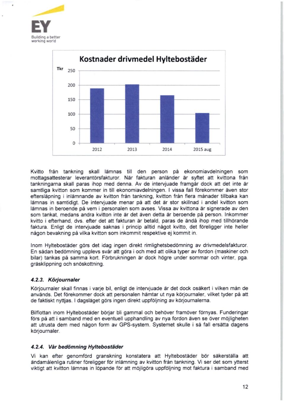 Av de intervjuade framgår dock att det inte är samtliga kyrtton som kommer in till ekonomiavdelningen.