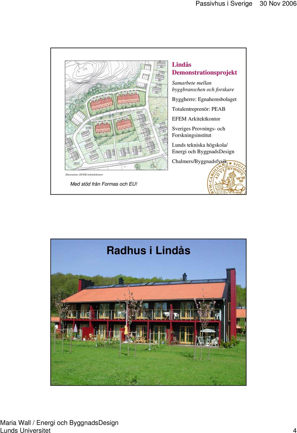 Forskningsinstitut Lunds tekniska högskola/ Energi och ByggnadsDesign
