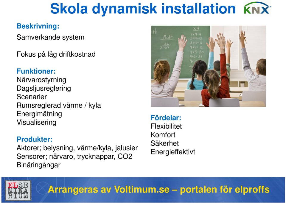 Energimätning Visualisering Produkter: Aktorer; belysning, värme/kyla, jalusier