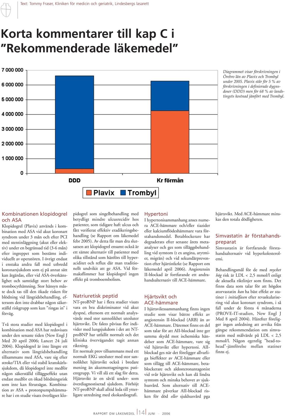 Kombinationen klopidogrel och ASA Klopidogrel (Plavix) används i kombination med ASA vid akut koronart syndrom under 3 mån och efter PCI med stentinläggning (akut eller elektiv) under en begränsad