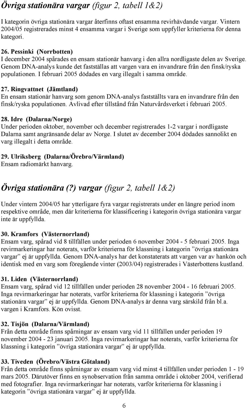 Pessinki (Norrbotten) I december 2004 spårades en ensam stationär hanvarg i den allra nordligaste delen av Sverige.