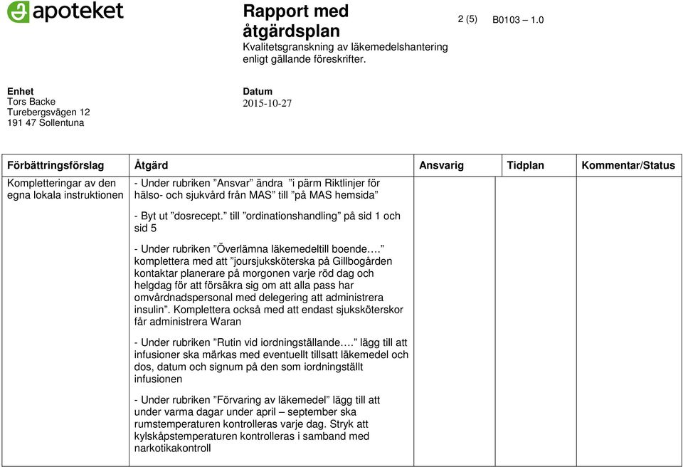 på MAS hemsida - Byt ut dosrecept. till ordinationshandling på sid 1 och sid 5 - Under rubriken Överlämna läkemedeltill boende.