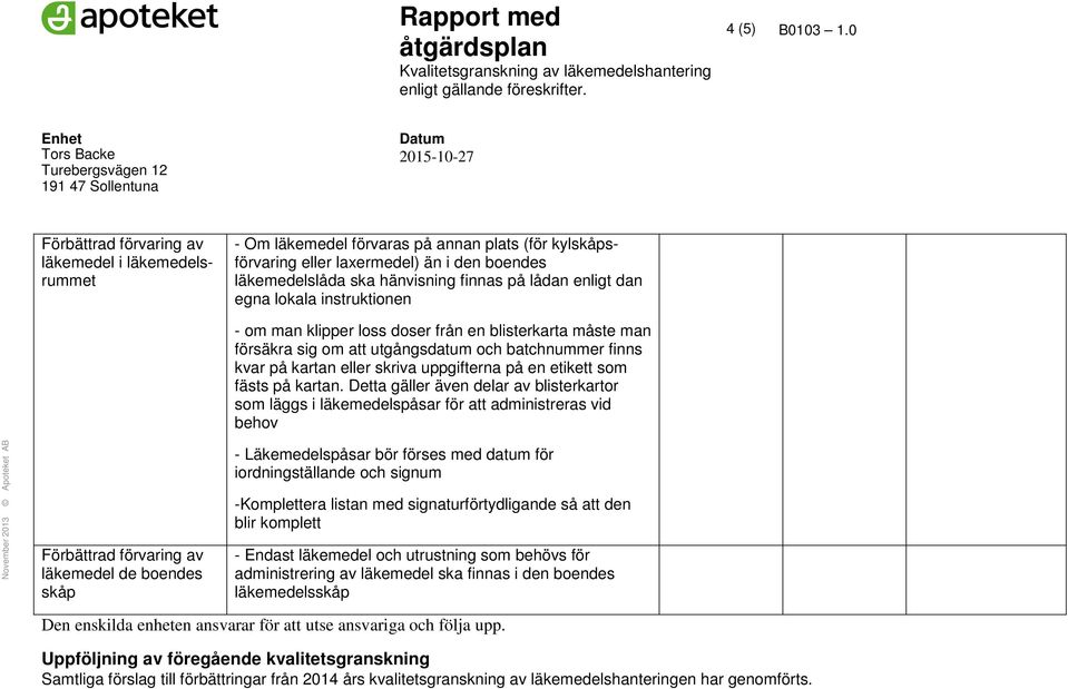 enligt dan egna lokala instruktionen - om man klipper loss doser från en blisterkarta måste man försäkra sig om att utgångsdatum och batchnummer finns kvar på kartan eller skriva uppgifterna på en